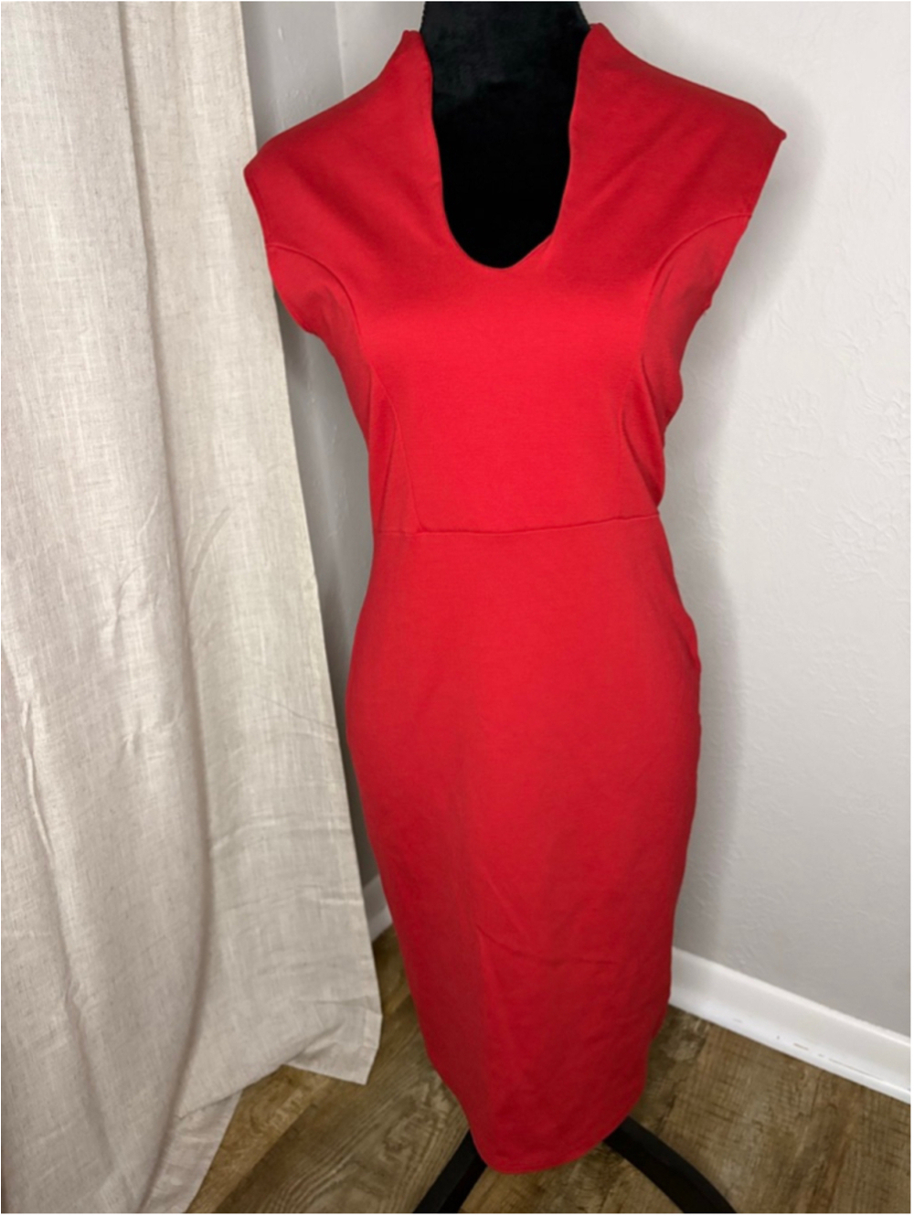 Rolla Coster Red V-Neck Sheath Dress Medium
